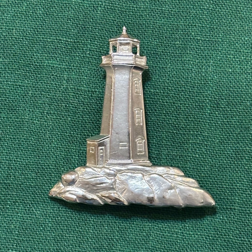 1980s Vintage Silver Lighthouse Brooch